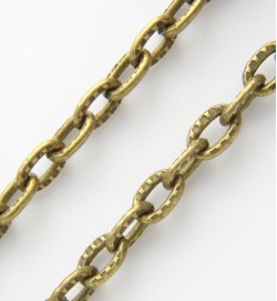 Oval Link Chain With Markings ~ Bronze